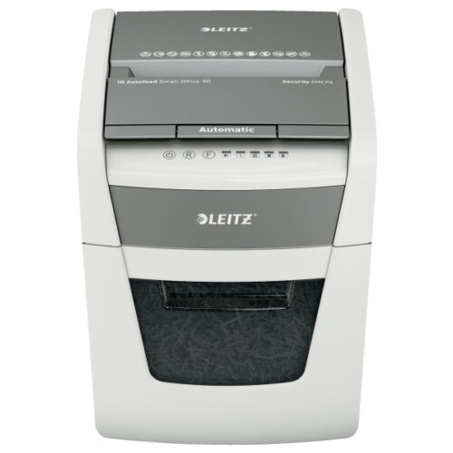 80350000_06.jpg Niszczarka Leitz IQ AutoFeed 50, P4, 50 kartek, 20 l kosz