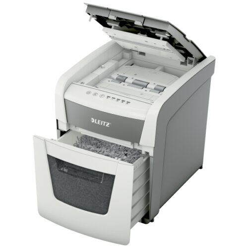 80350000_08.jpg Niszczarka Leitz IQ AutoFeed 50, P4, 50 kartek, 20 l kosz