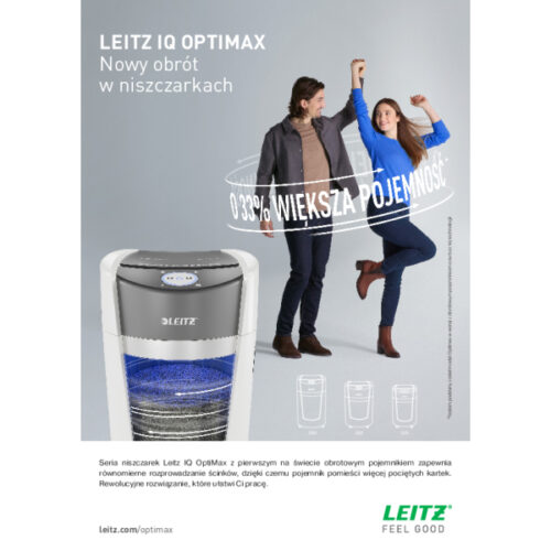 83590000_n_04.jpg Niszczarka Leitz IQ Optimax Small Office 350, P5, 8 kartek, 22 l kosz