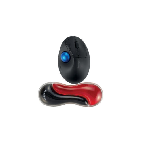 K62440WW_02.jpg Podkładka Kensington Slim Duo Gel pod nadgarstek do myszy/trackballa, czerwono-czarna