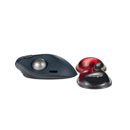 K62440WW_04.jpg Podkładka Kensington Slim Duo Gel pod nadgarstek do myszy/trackballa, czerwono-czarna