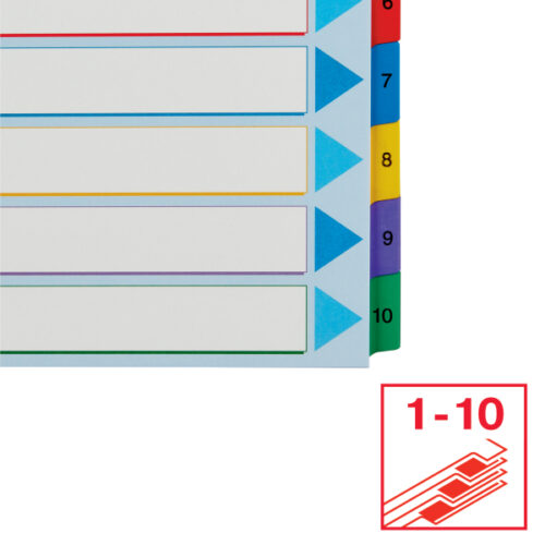 100208_04.jpg Przekładki karton. Mylar A4 Maxi z lamin. kartą do wielokrotnego opisywania, Esselte, 1-10