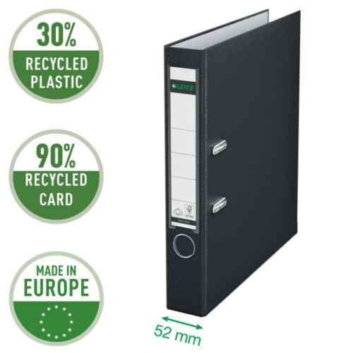 10155095_01.jpg Segregator Leitz A4 z mech. 180°, szer. 50 mm, 30% PP z recyklingu, czarny