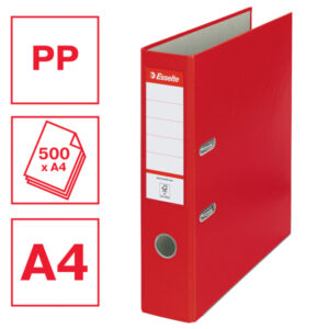 Segregator Esselte A4, ekonomiczny 75 mm, czerwony